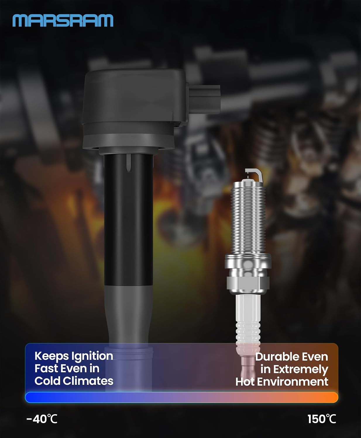 Marsram Ignition Coil Pack Spark Plug UF603 - Double Iridium for 2019-2021 Enclave Preferred 3.6L, 2014-2018 Enclave Premium 3.6L