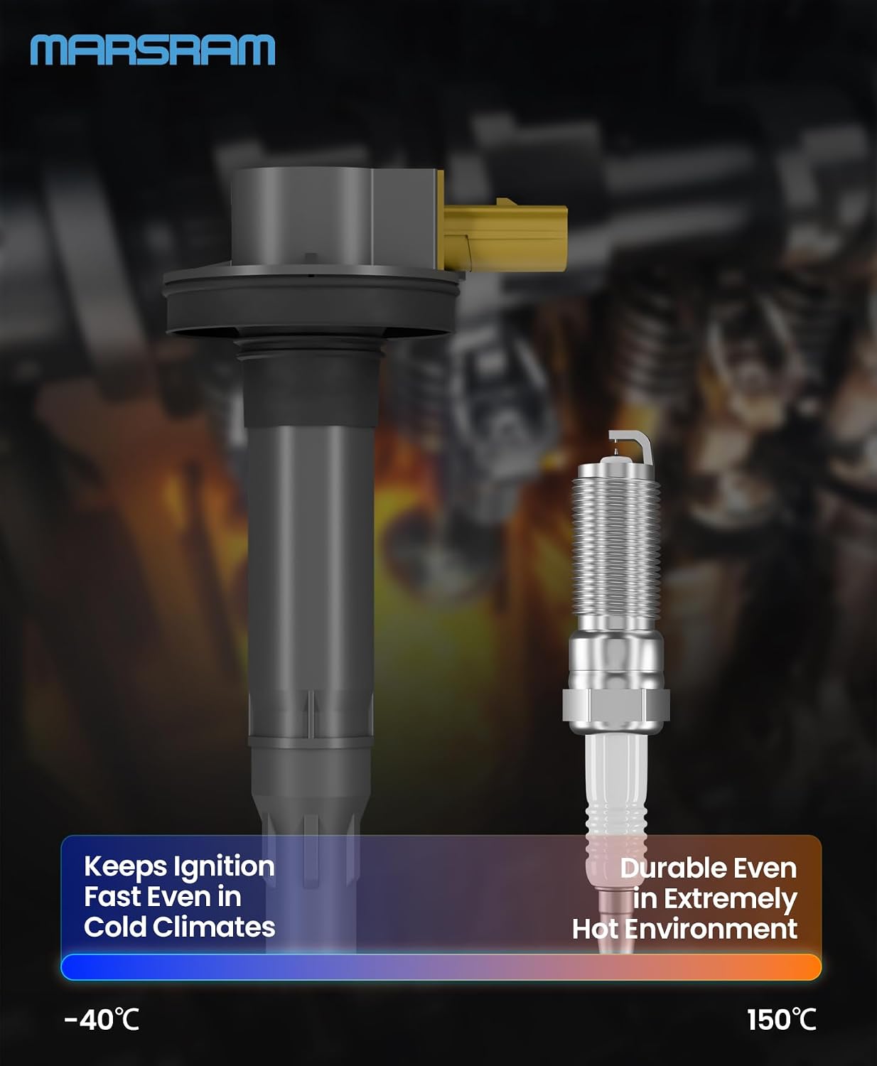 Marsram Ignition Coil Pack Spark Plug UF646 - Double Iridium for 2010-2011 LaCrosse CXS 3.6L, 2012 LaCrosse Convenience/Touring 3.6L, 2016 LaCrosse Sport Touring 3.6L