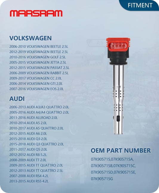 Marsram Ignition Coil Pack UF575 07K905715A 5pcs