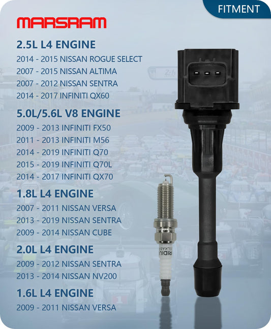 Marsram Ignition Coil Pack UF549 and Spark Plug 9029 8 PCS