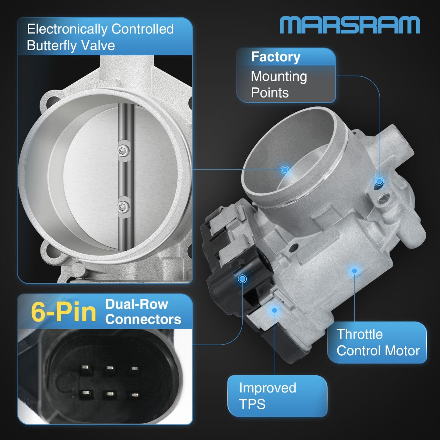Marsram Electronic Throttle Body 07K133062A, 07K-133-062-A, 07K-133-062A