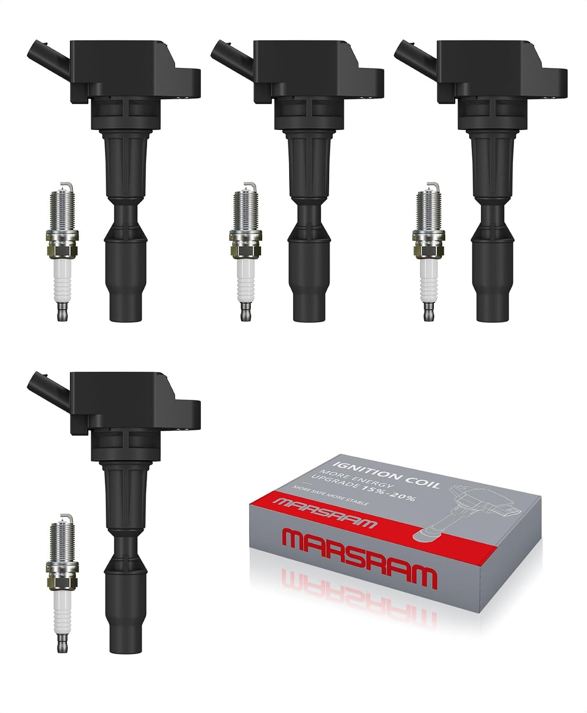 Marsram Ignition Coil Pack UF764 Spark Plug for 2016-2020 Kia Optima 2.4L