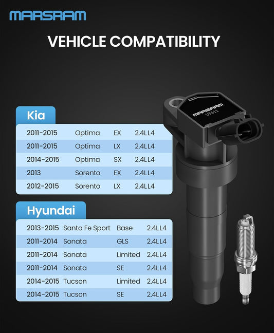 Marsram UF611 Ignition Coil Pack & XP6203 Spark Plugs