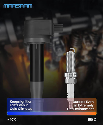 Marsram Ignition Coil Pack Spark Plug UF603 - Double Iridium for 2019-2021 Enclave Preferred 3.6L, 2014-2018 Enclave Premium 3.6L