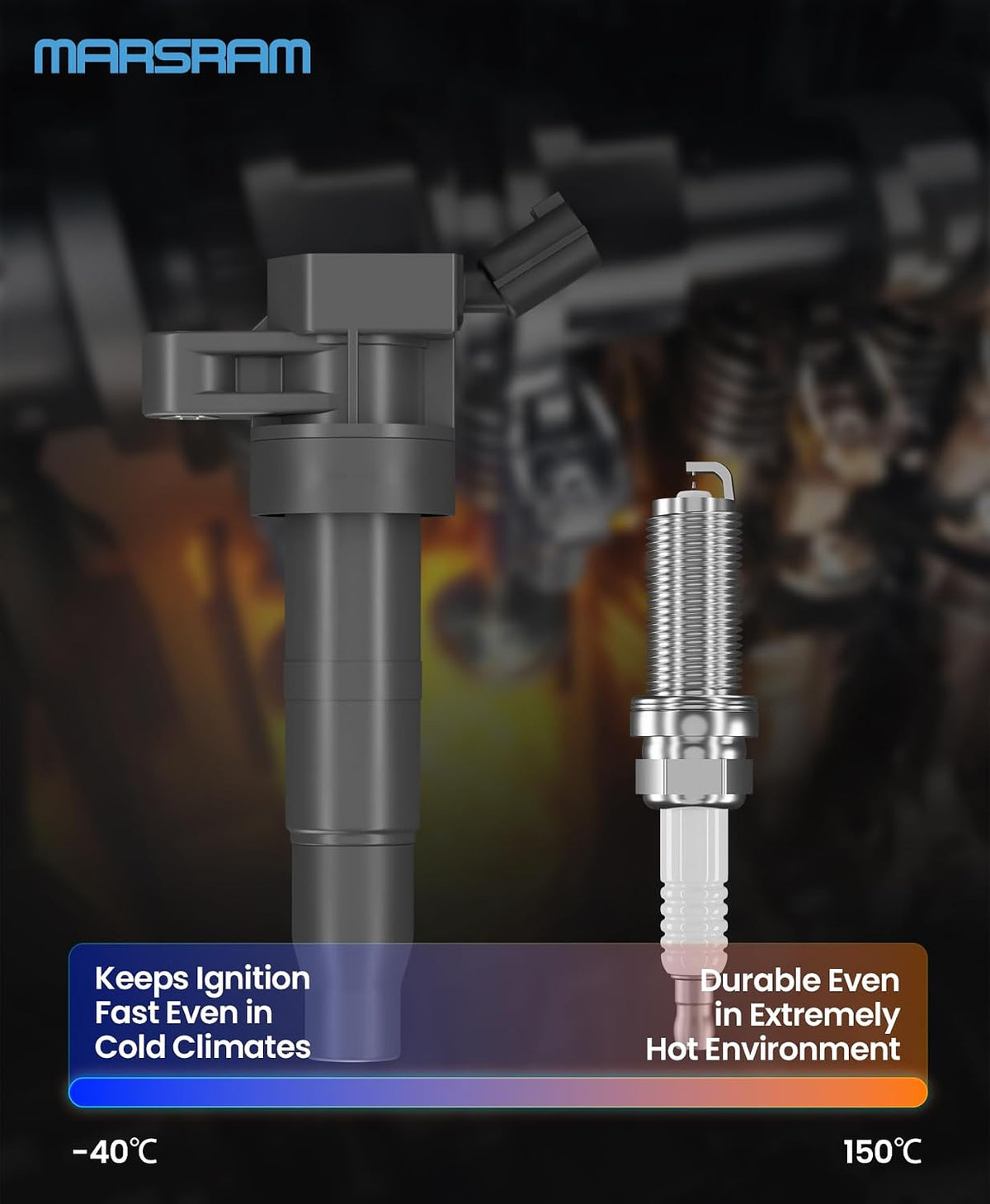 Marsram UF611 Ignition Coil Pack & XP6203 Spark Plugs