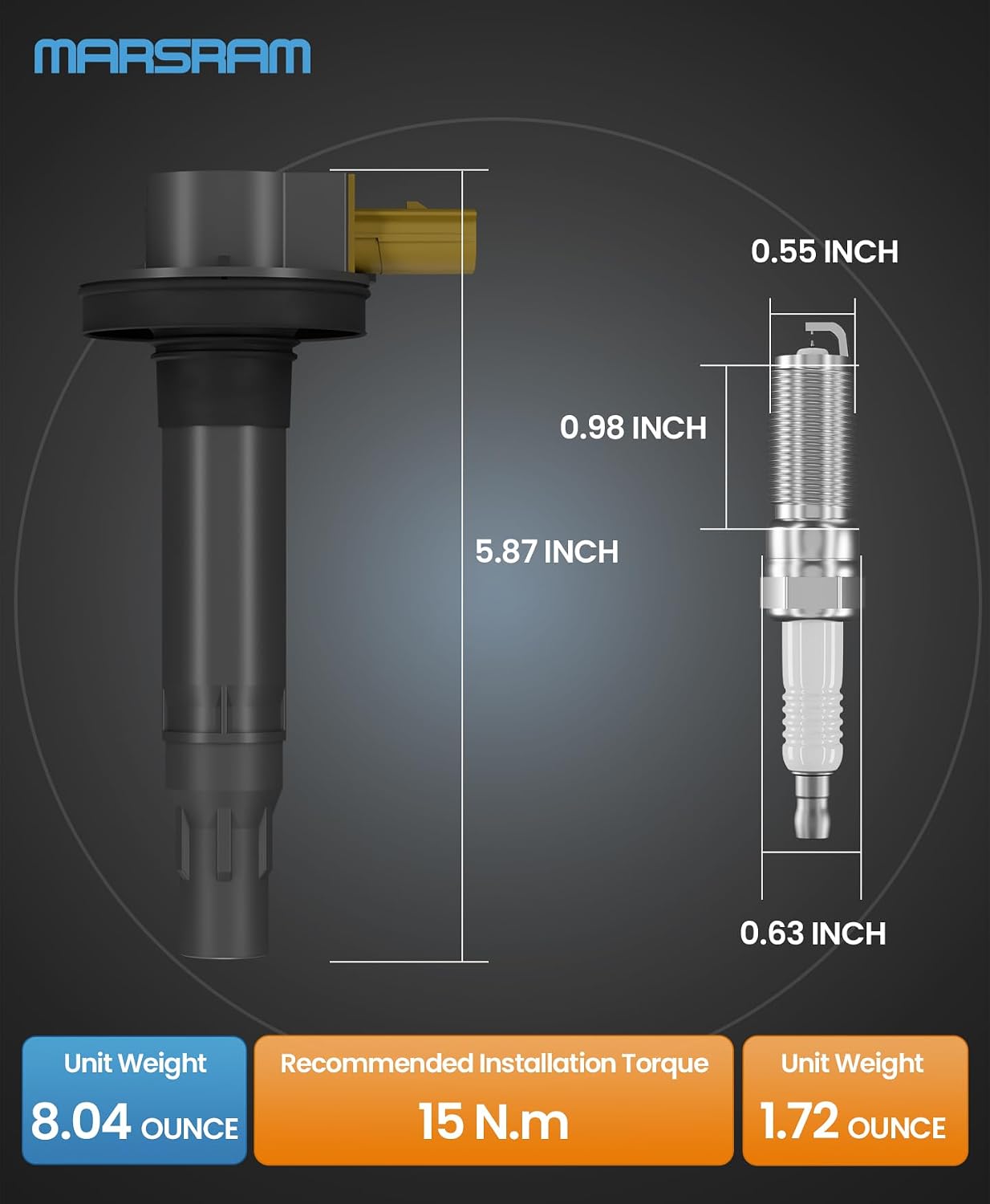 Marsram Ignition Coil Pack Spark Plug UF646 - Double Iridium for 2010-2011 LaCrosse CXS 3.6L, 2012 LaCrosse Convenience/Touring 3.6L, 2016 LaCrosse Sport Touring 3.6L