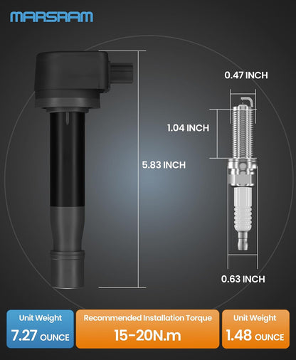 Marsram Ignition Coil Pack Spark Plug UF603 - Double Iridium for 2019-2021 Enclave Preferred 3.6L, 2014-2018 Enclave Premium 3.6L