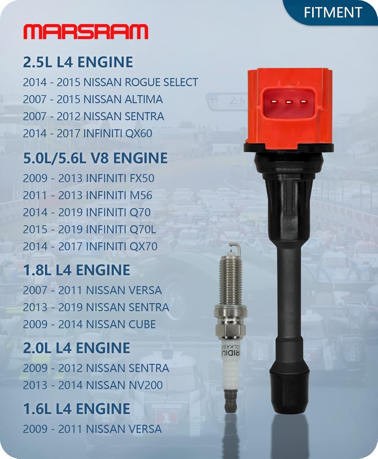 Marsram Ignition Coil Pack UF549 and Spark Plug 9029 set of 4 for 2007 2008 2009 2010 2011 2012 Nissan Altima Versa Sentra Cube NV200 2013 2014 2015 Infiniti M56 FX50 QX60 1.6/1.8/2.0/2.5/5.0/5.6L