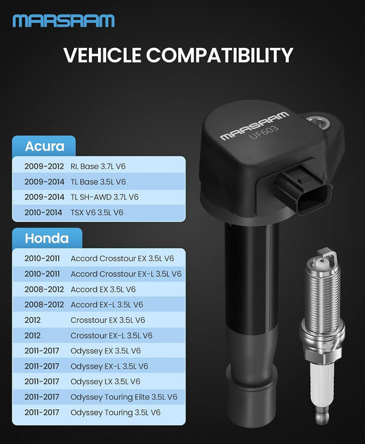 Marsram Ignition Coil Pack Spark Plug UF603 - Double Iridium for 2019-2021 Enclave Preferred 3.6L, 2014-2018 Enclave Premium 3.6L
