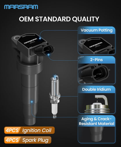 Marsram UF611 Ignition Coil Pack & XP6203 Spark Plugs