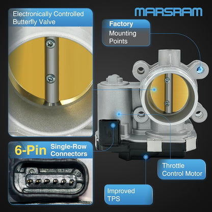 Marsram Throttle Body Fit for GMC Chevy Buick, Replaces 12671379 12659491