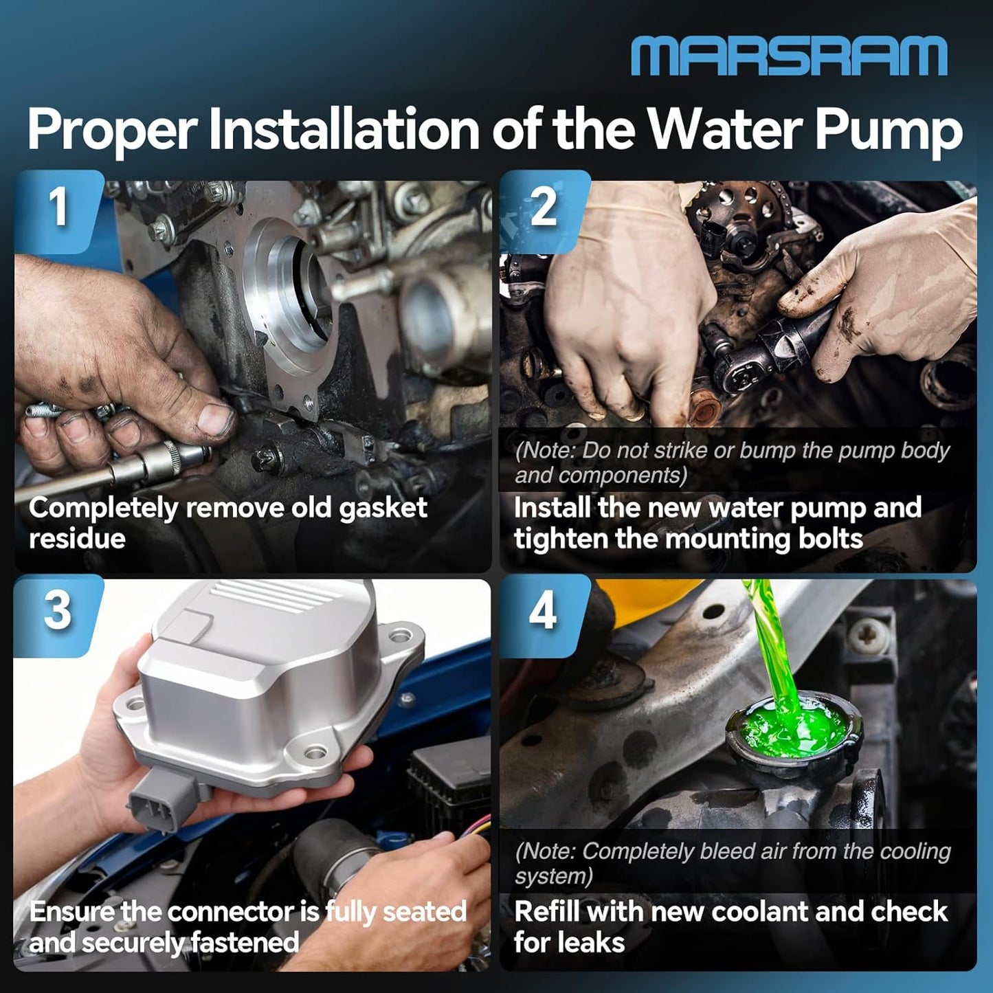 Marsram Coolant Electric Water Pump Compatible with Toyota Camry RAV4 Lexus 2019 2020 2022 Avalon, Highlander Sienna Venz, ES300h ES250 NX250 NX350h, 2.5L L4, Replaces# 16032-25010, 16032F0011