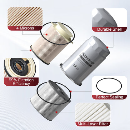 Marsram 6.7 Cummins Fuel Filter and Oil Filter Kit Replaces 68157291AA 68436631AA 5083285AA