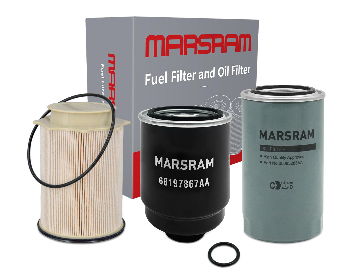 Marsram 6.7 Cummins Fuel Filter and Oil Filter Fits Replaces 68157291AA 68197867AA 5083285AA