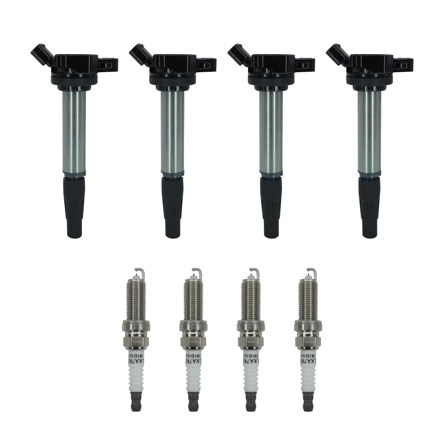 Marsram Ignition Coil Pack UF596 & Double Iridium Spark Plug 4912 8 PCS